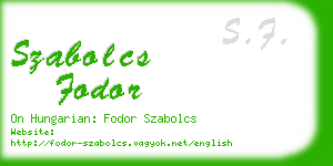 szabolcs fodor business card